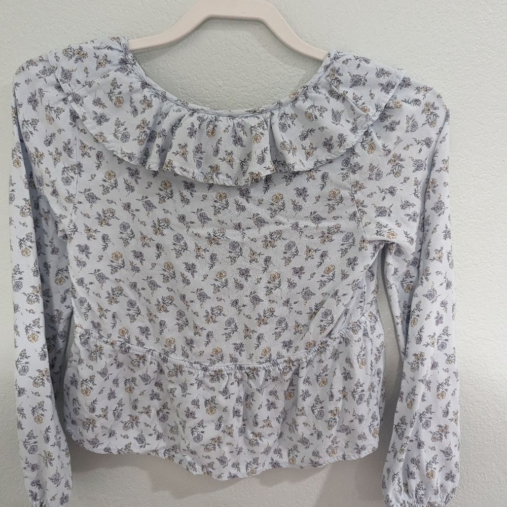 URBAN Romantics blue floral babydoll top - Picture 8 of 11